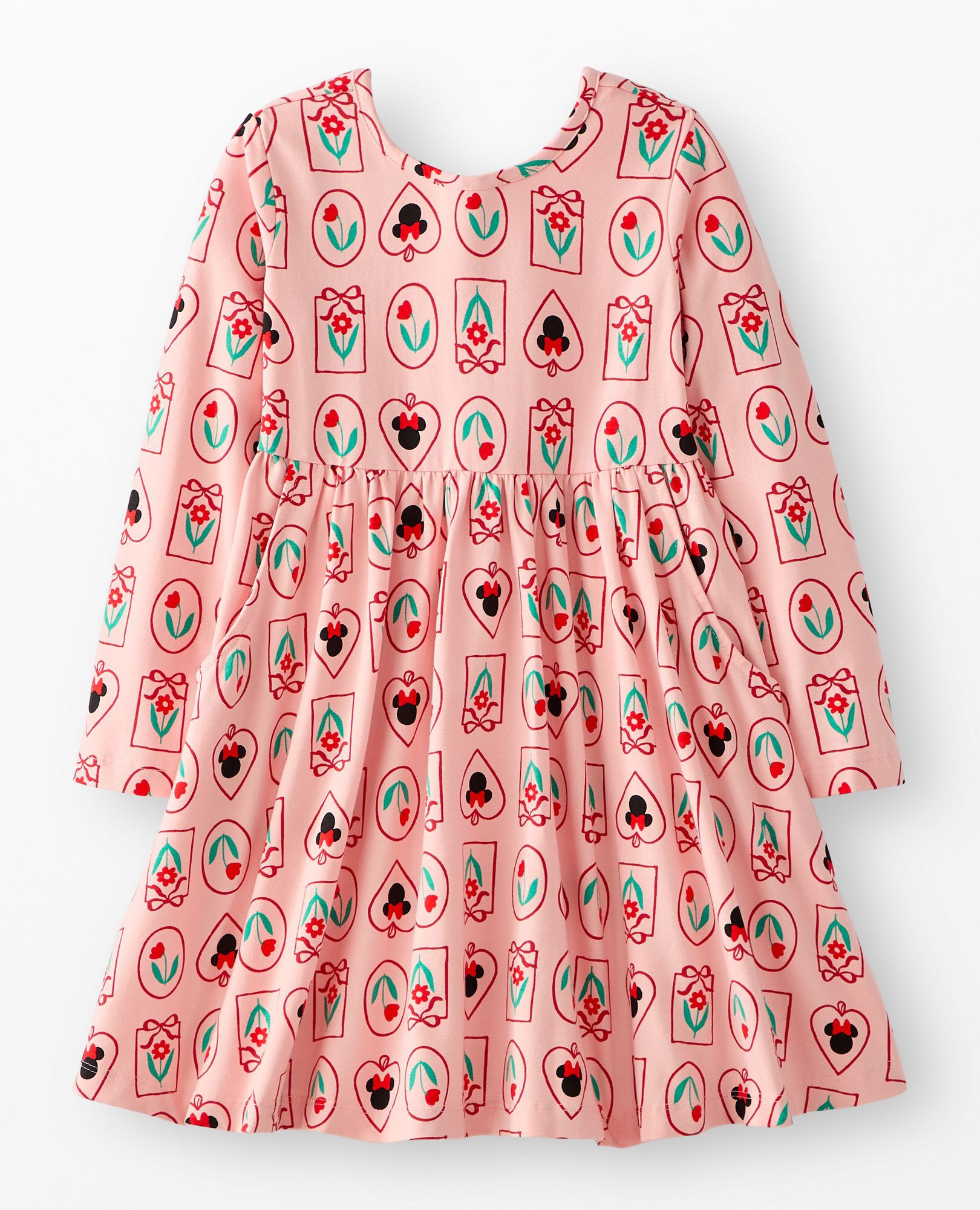 Disney Minnie Mouse Valentine's Long Sleeve Skater Dress with Pockets