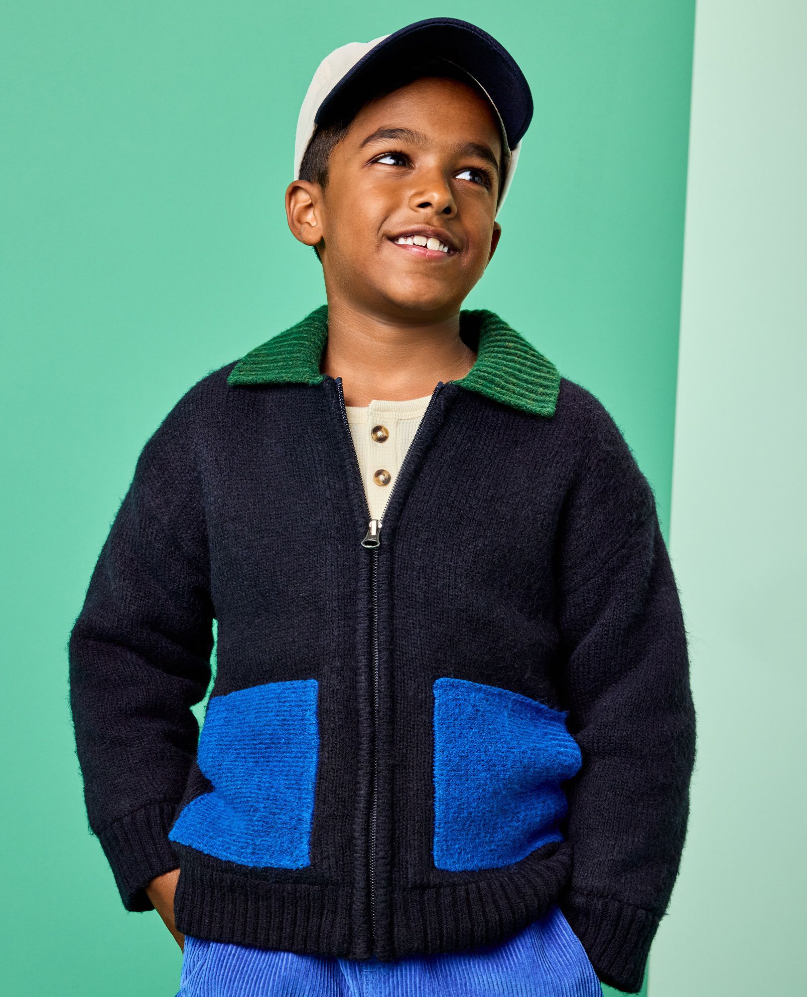 Colorblock Sweater Jacket