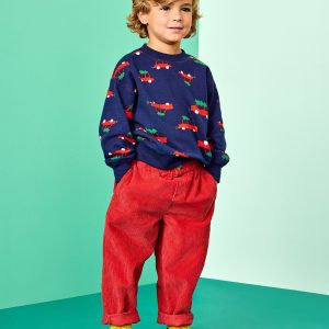 Corduroy Pull-On Barrel Pants