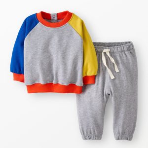 Baby French Terry Colorblock Sweatshirt & Sweatpants Set