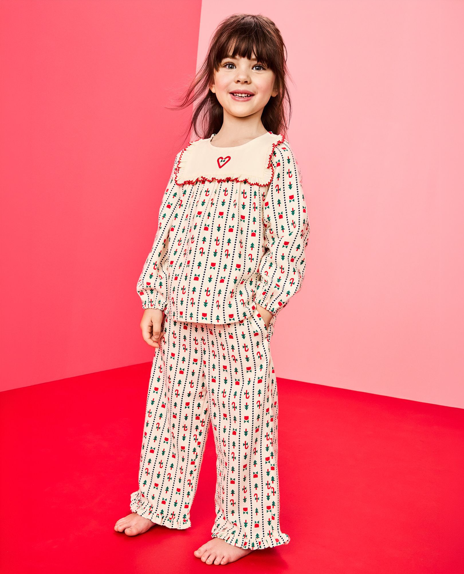 Holiday Flannel Bib Pajama Set