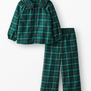 Holiday Flannel Ruffle Pajama Set