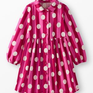 Balloon Sleeve Shirt Dress with Pockets