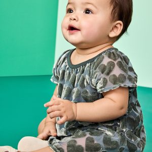 Baby Velvet Heart Dress & Bloomers Set