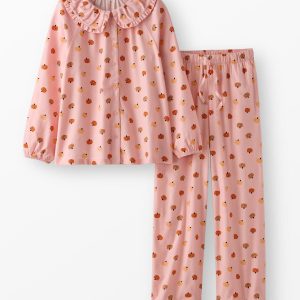 Women's Flannel Ruffle Pajama Set