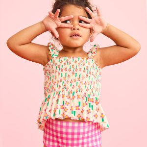 Two-Piece Smocked Mixie Swimsuit