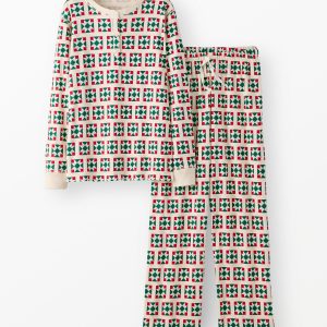 Adult Holiday Waffle Henley Pajama Set
