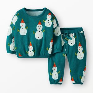Baby Holiday Long Sleeve Waffle Top & Pants Set