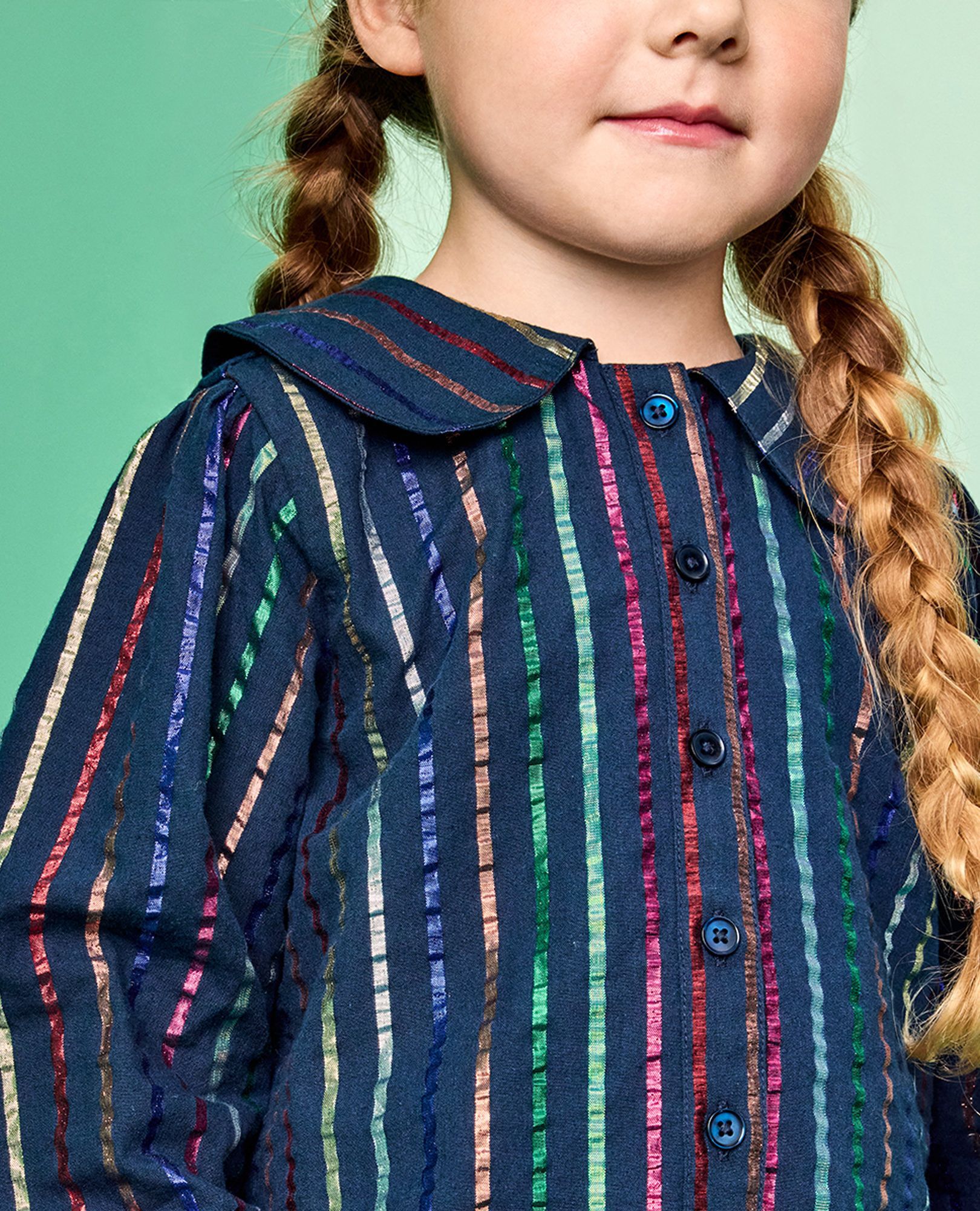 Long Sleeve Rainbow Stripe Top & Wide Leg Pants Set - Image 6