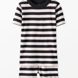 Kids Striped Short John Pajama Set