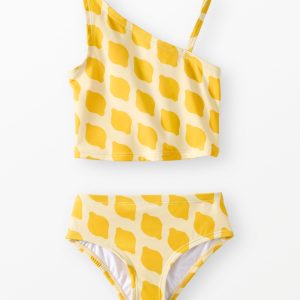 Two-Piece Asymmetrical Strap Swimsuit