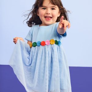 Baby Tulle Flower Waistband Dress