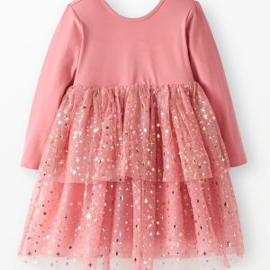Long Sleeve Tulle Shimmer Dress