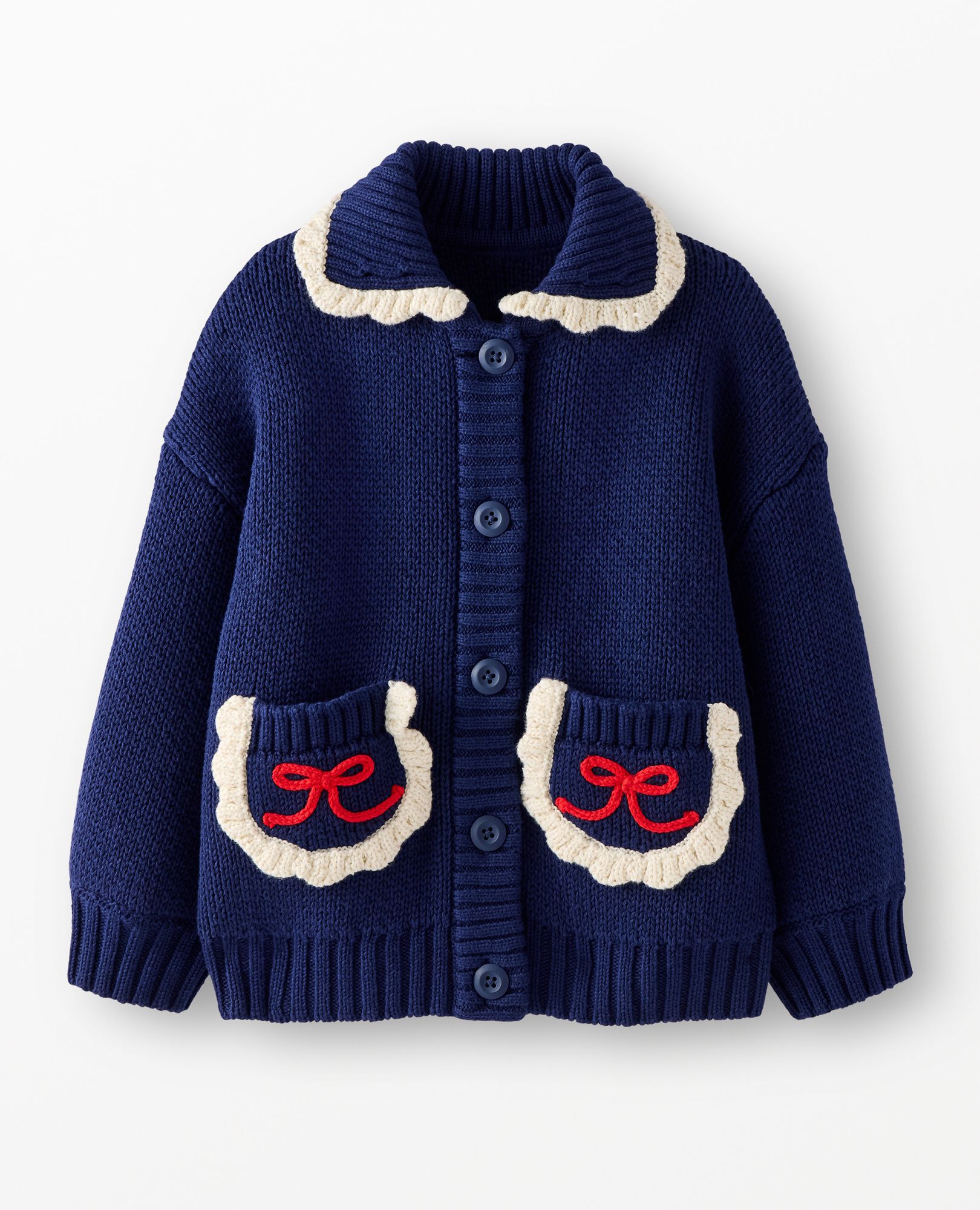 Collared Bow Pocket Cardigan - Image 2