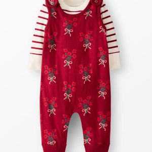 Baby Holiday Long Sleeve T-Shirt & Overalls Set
