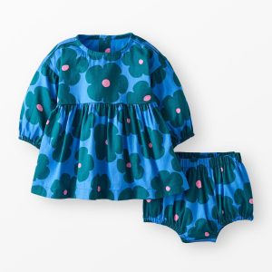Baby Long Sleeve Twill Dress & Bloomers Set