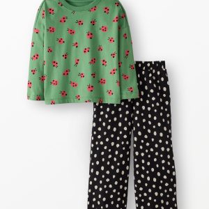 Long Sleeve Top & Wide Leg Pants Set