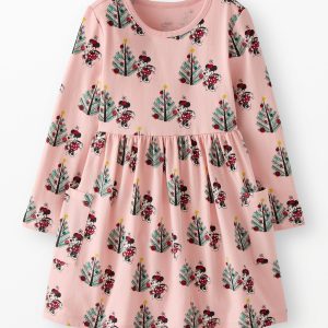 Disney Minnie Mouse Holiday Long Sleeve Playground Dress with Pockets