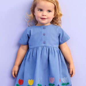Baby Dolman Sleeve Linen Dress & Bloomers Set