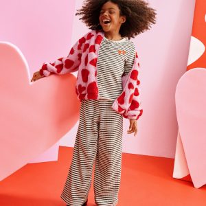 Long Sleeve Pointelle Top & Wide Leg Pants Set