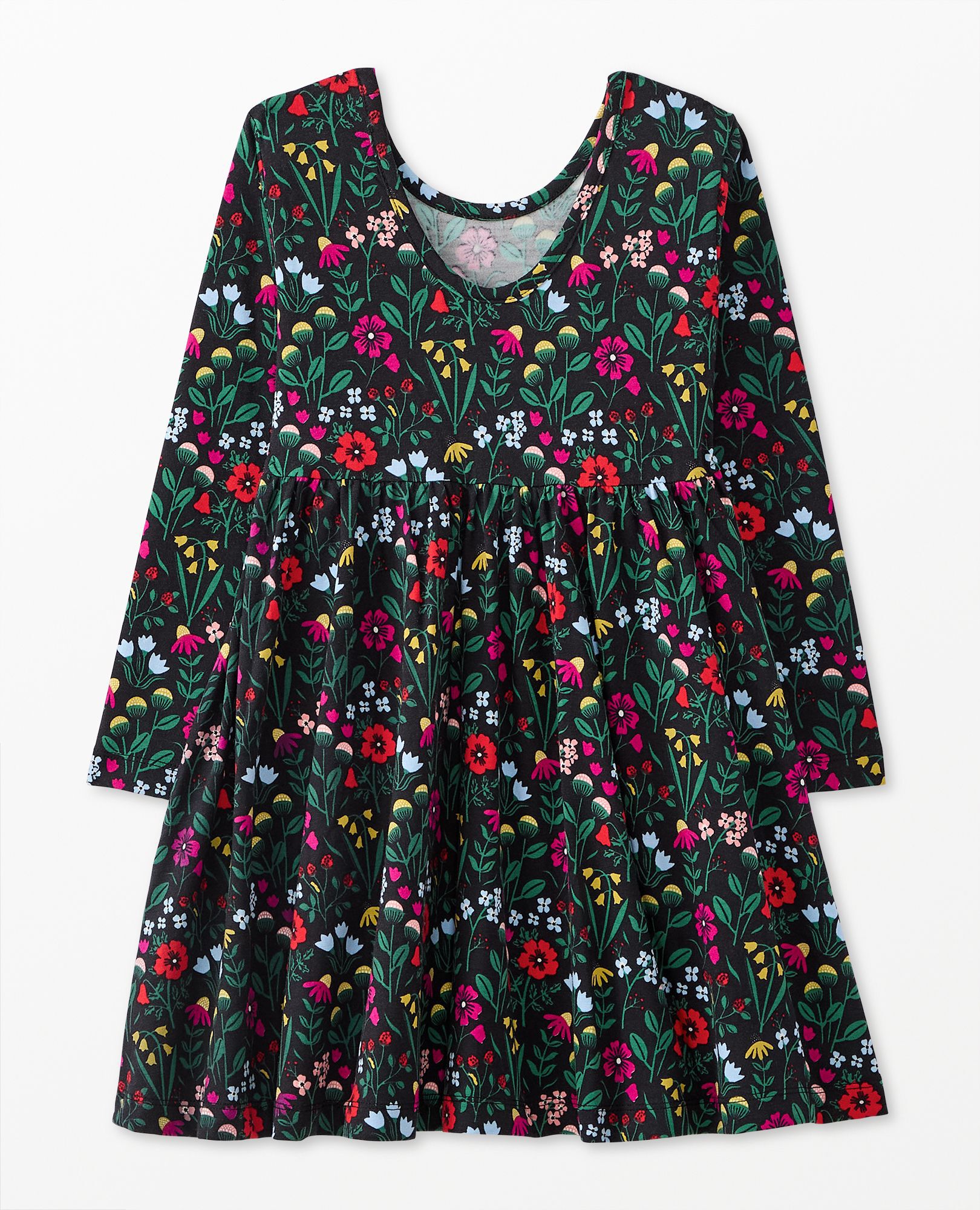 Holiday Long Sleeve Skater Dress with Pockets - Image 5