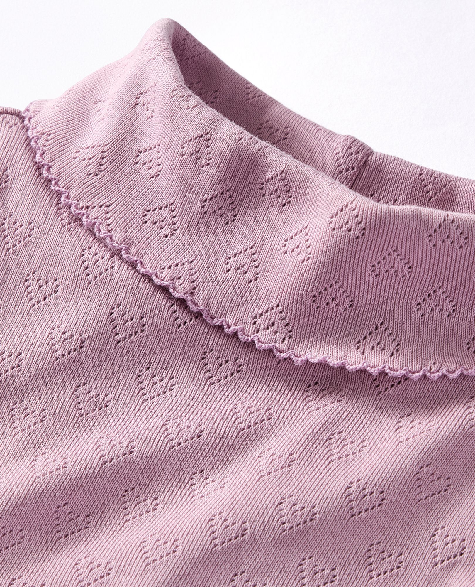 Long Sleeve Pointelle Heart Turtleneck Top - Image 5