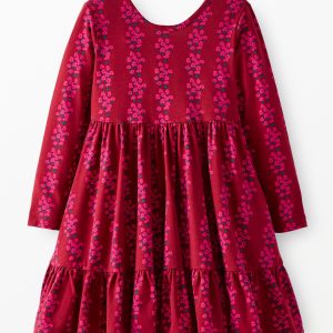 Long Sleeve Ruffle Skater Dress with Pockets