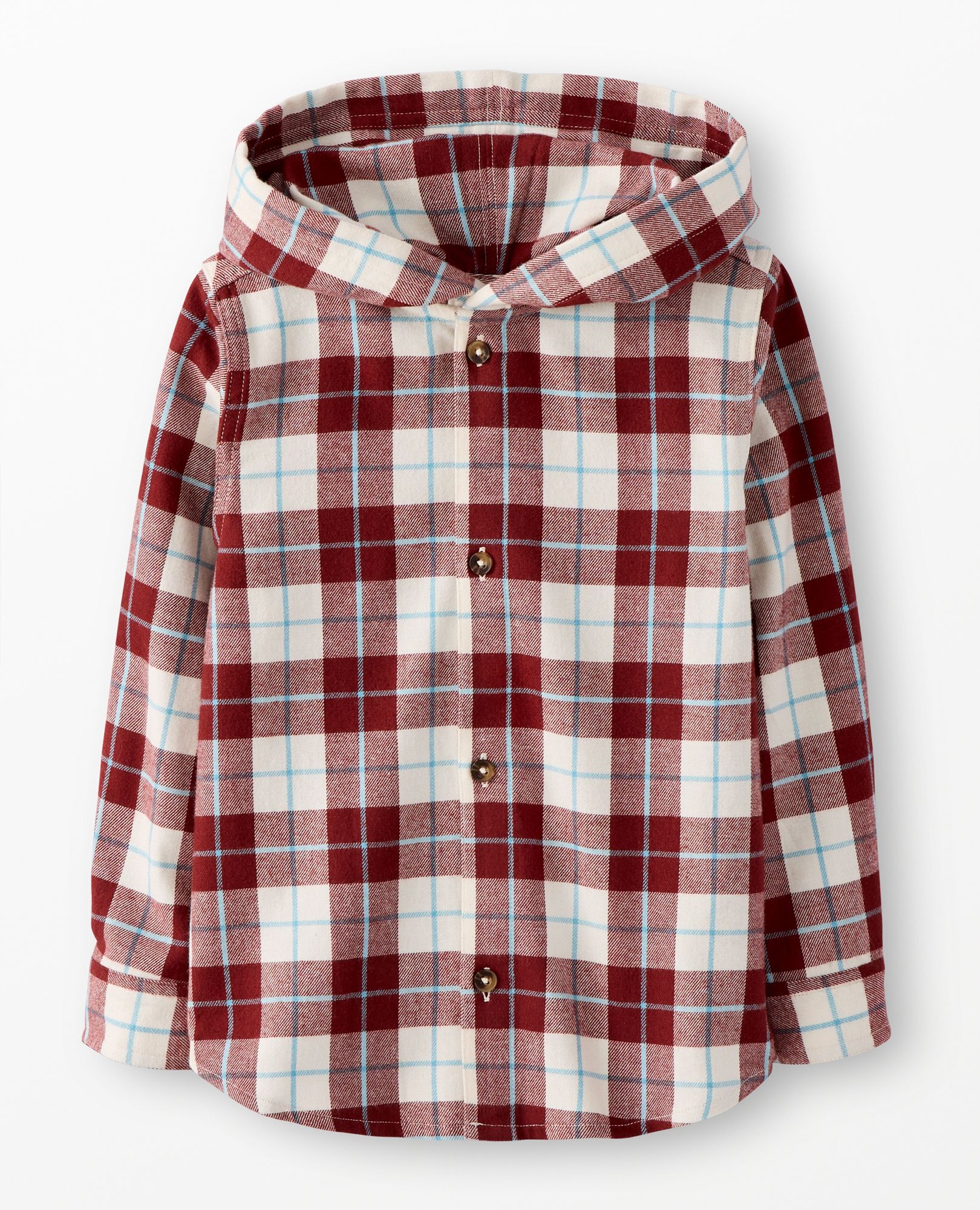 Flannel Hooded Button Up Shirt