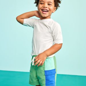 Colorblock Cargo Swim Trunks