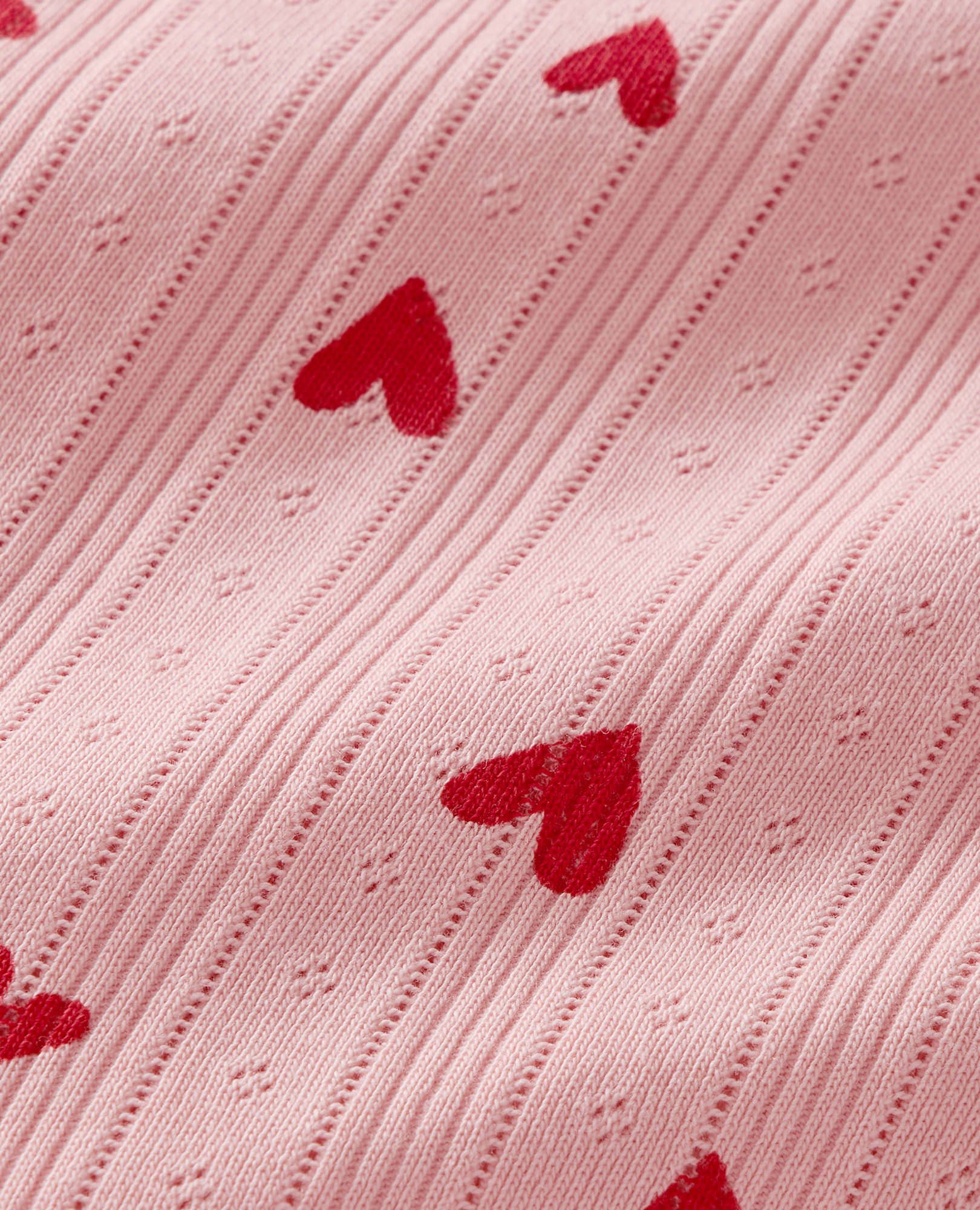 Baby Valentine's Pointelle Crossover Romper - Image 4