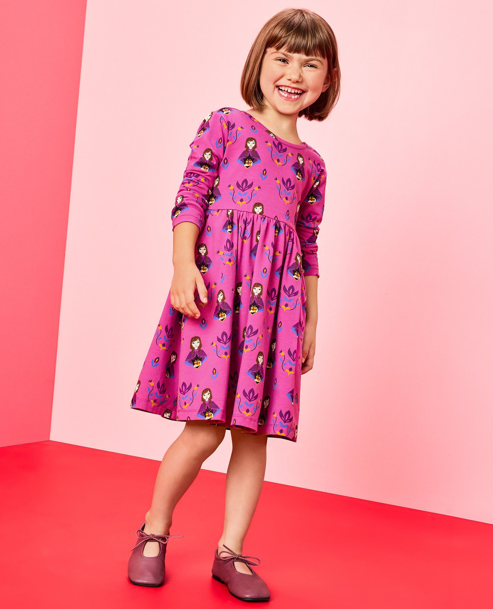 Disney Frozen Long Sleeve Skater Dress with Pockets