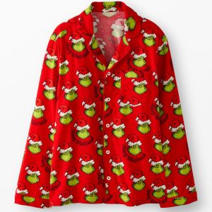Adult Dr. Seuss Grinch Flannel Pajama Top