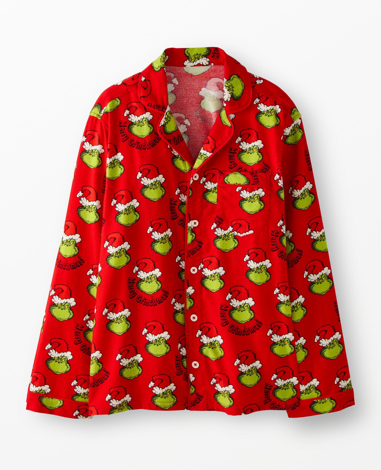 Adult Dr. Seuss Grinch Flannel Pajama Top