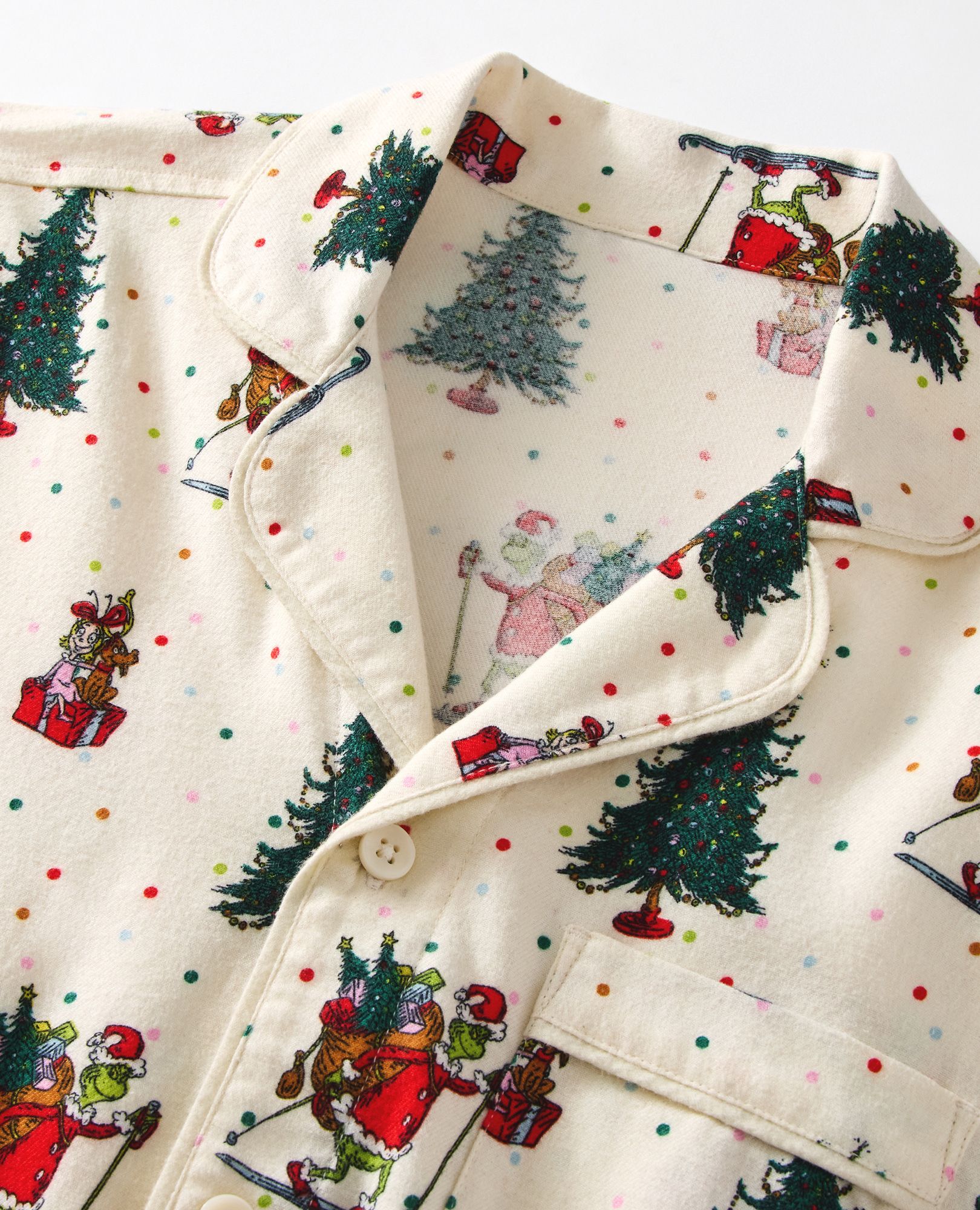 Adult Dr. Seuss Grinch Flannel Pajama Top - Image 5