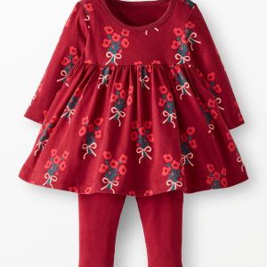 Baby Holiday Long Sleeve Everywhere Dress & Leggings Set