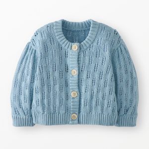 Baby Balloon Sleeve Pointelle Cardigan