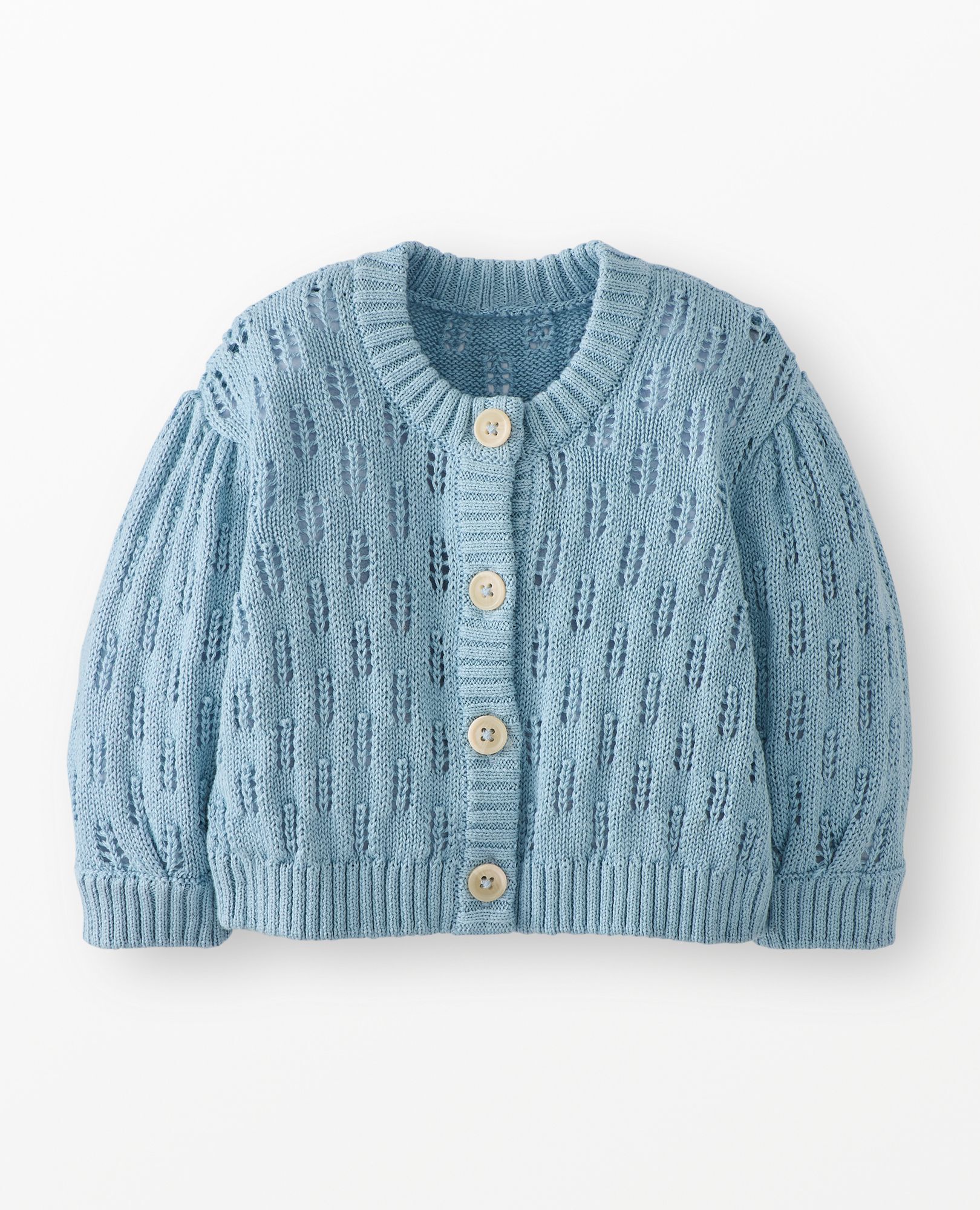 Baby Balloon Sleeve Pointelle Cardigan