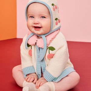 Baby Cherry Cardigan & Hat Set