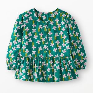 Long Sleeve Poplin Peplum Shirt