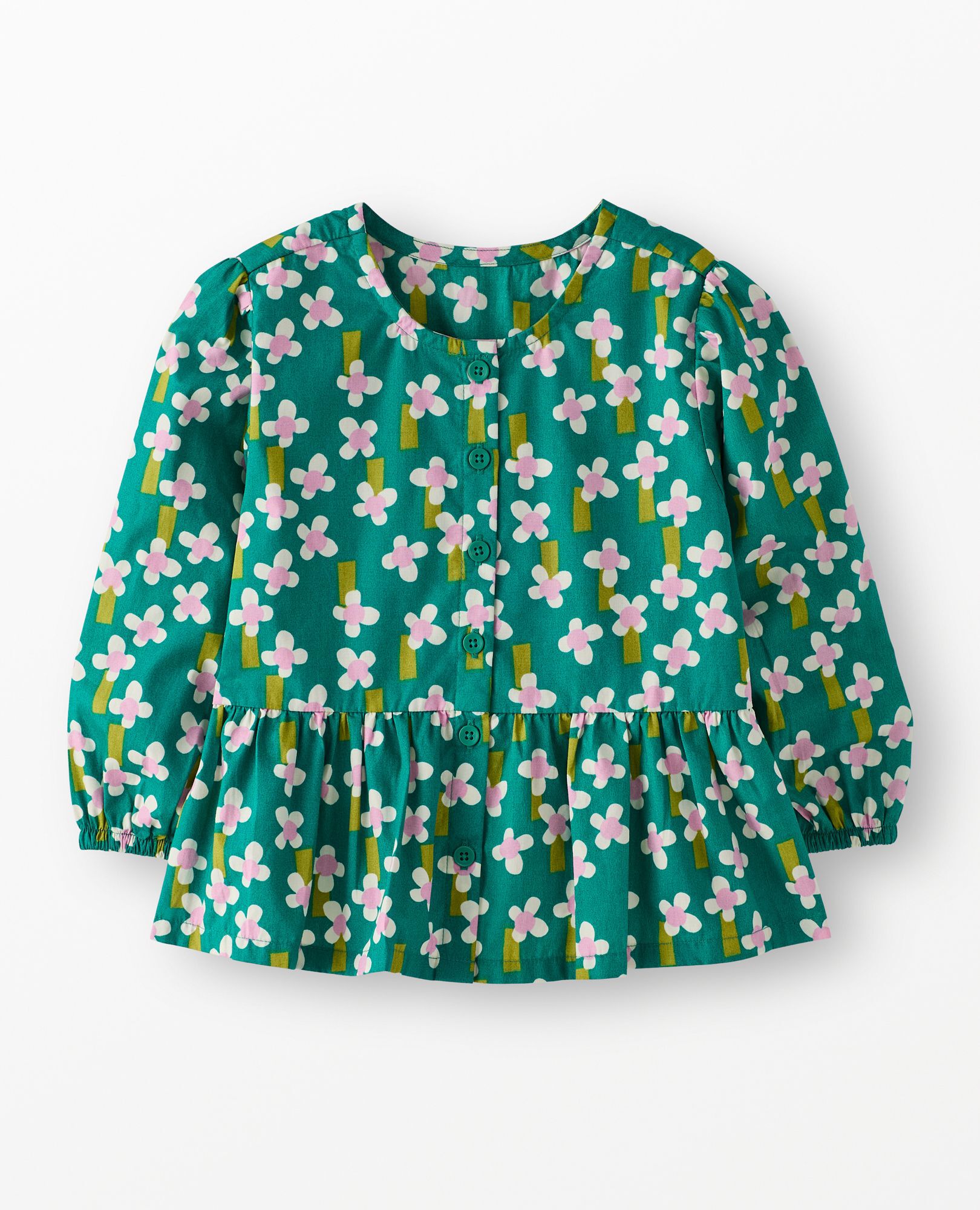 Long Sleeve Poplin Peplum Shirt - Image 9