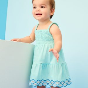 Baby Sleeveless Smocked Tiered Dress
