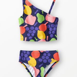 Two-Piece Asymmetrical Strap Swimsuit