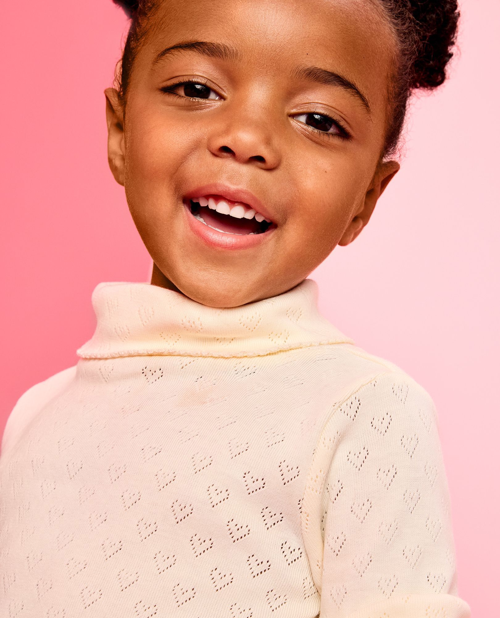 Long Sleeve Pointelle Heart Turtleneck Top - Image 11