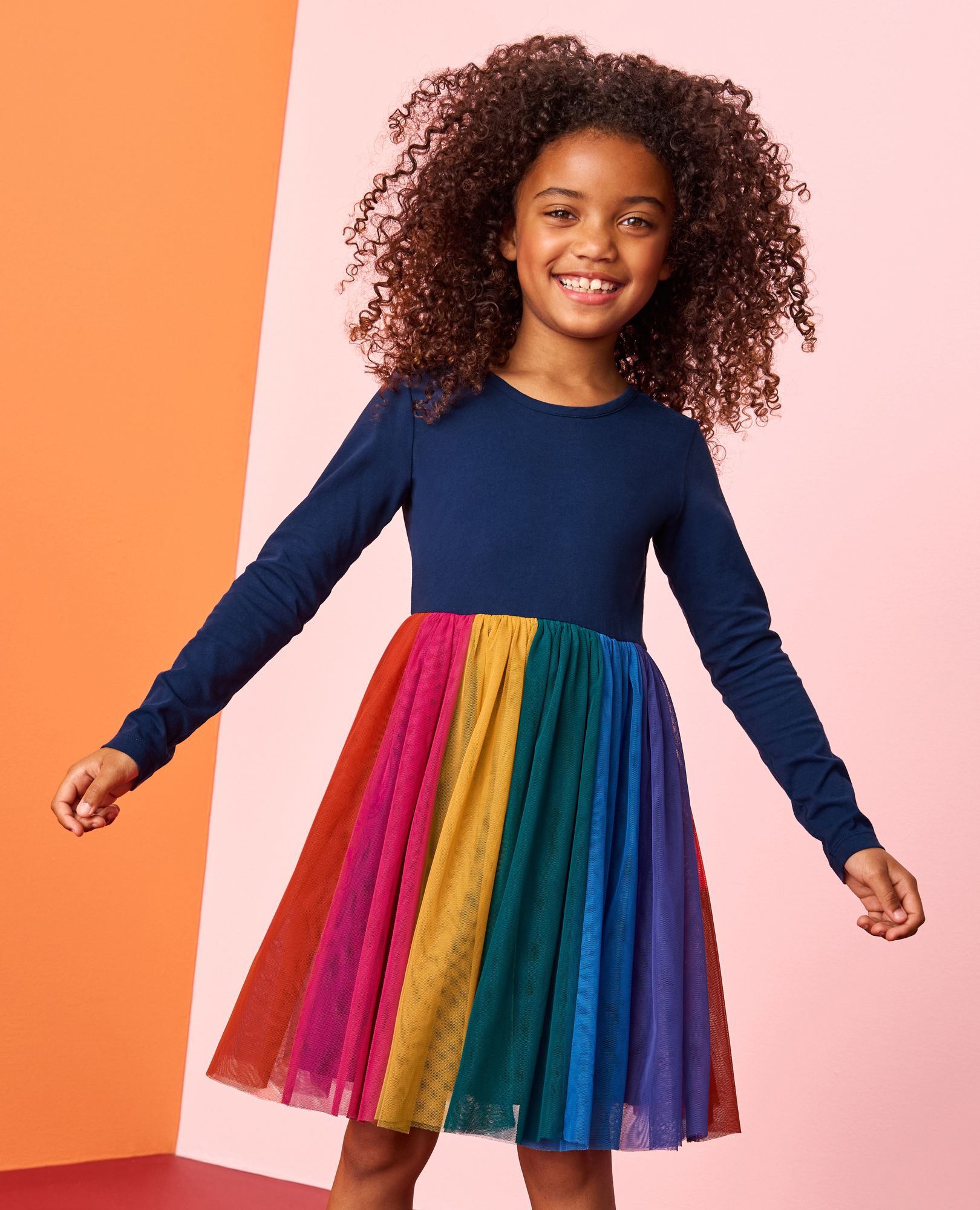Long Sleeve Tulle Rainbow Dress - Image 12