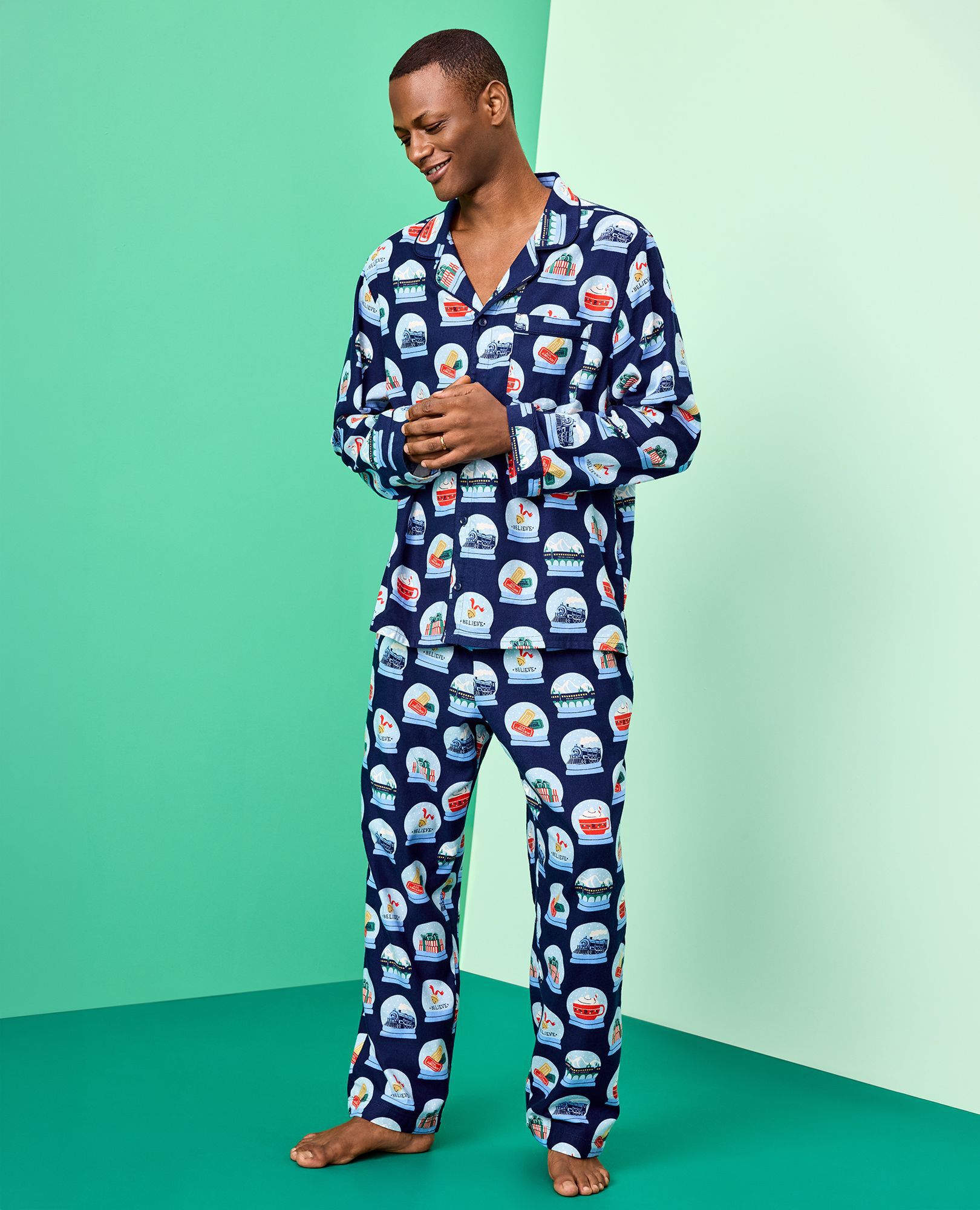 Adult The Polar Express Flannel Pajama Pants