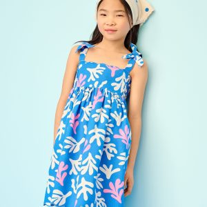 Sleeveless Linen Bow Strap Dress