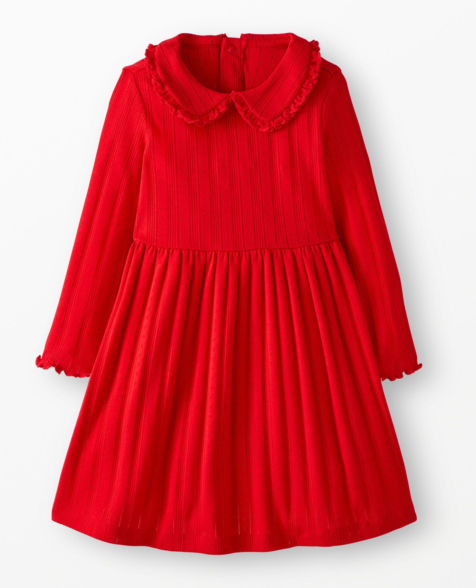 Long Sleeve Collared Pointelle Dress with Pockets - Image 4