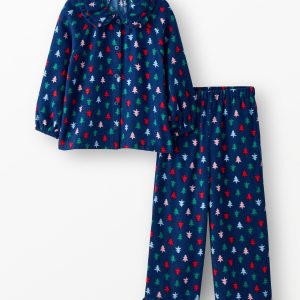 Holiday Flannel Ruffle Pajama Set