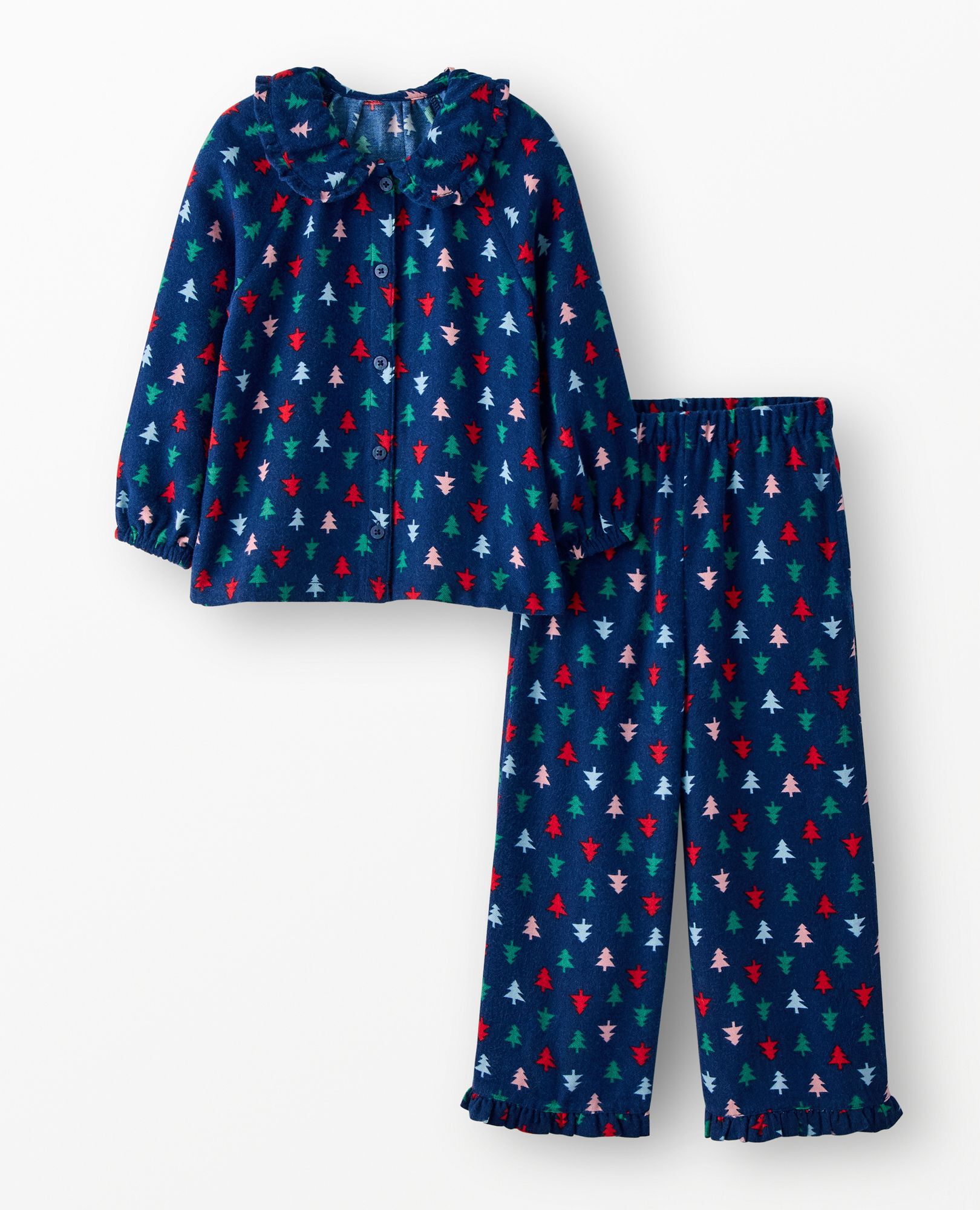 Holiday Flannel Ruffle Pajama Set