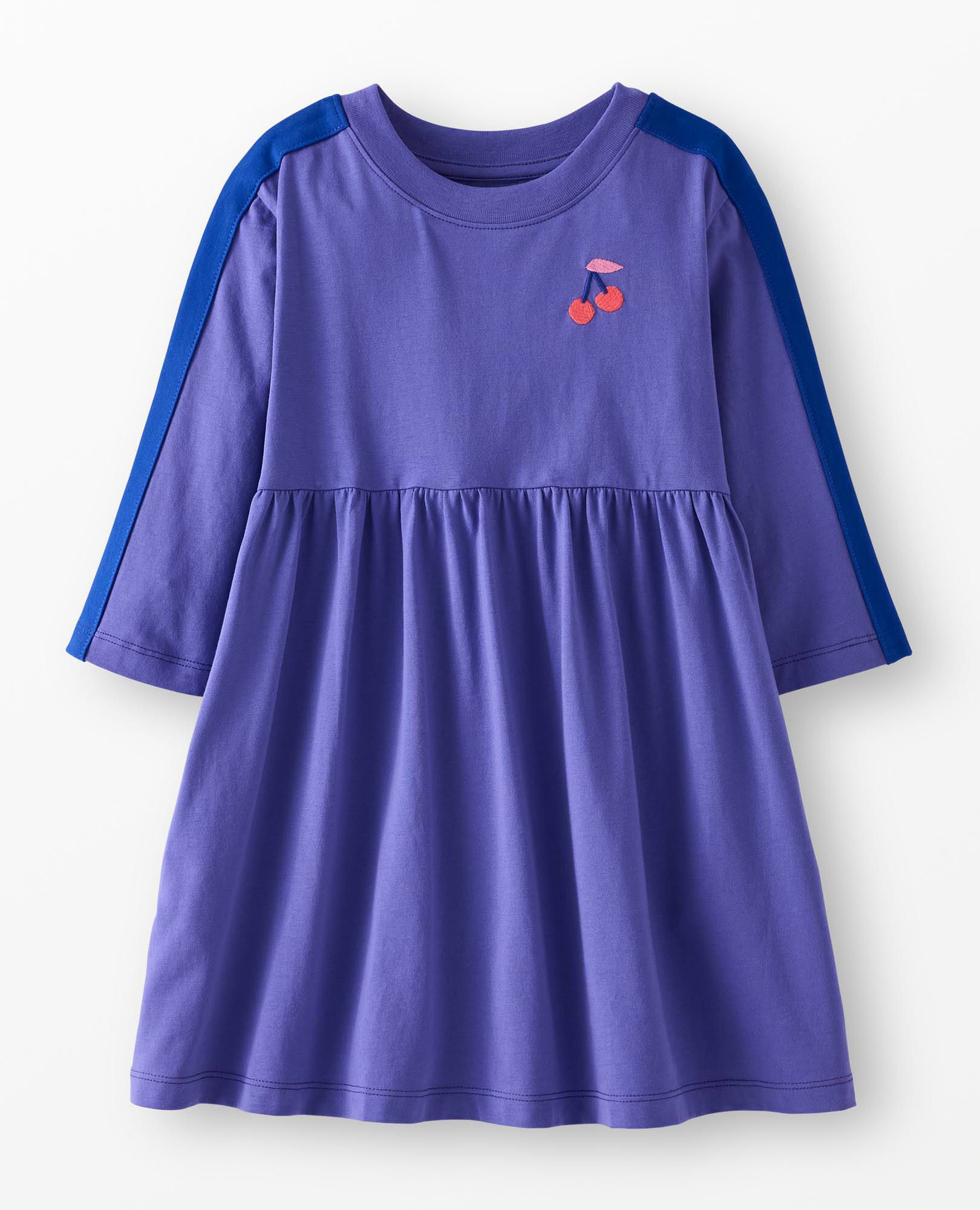 Stripe Sleeve Embroidered Dress - Image 4